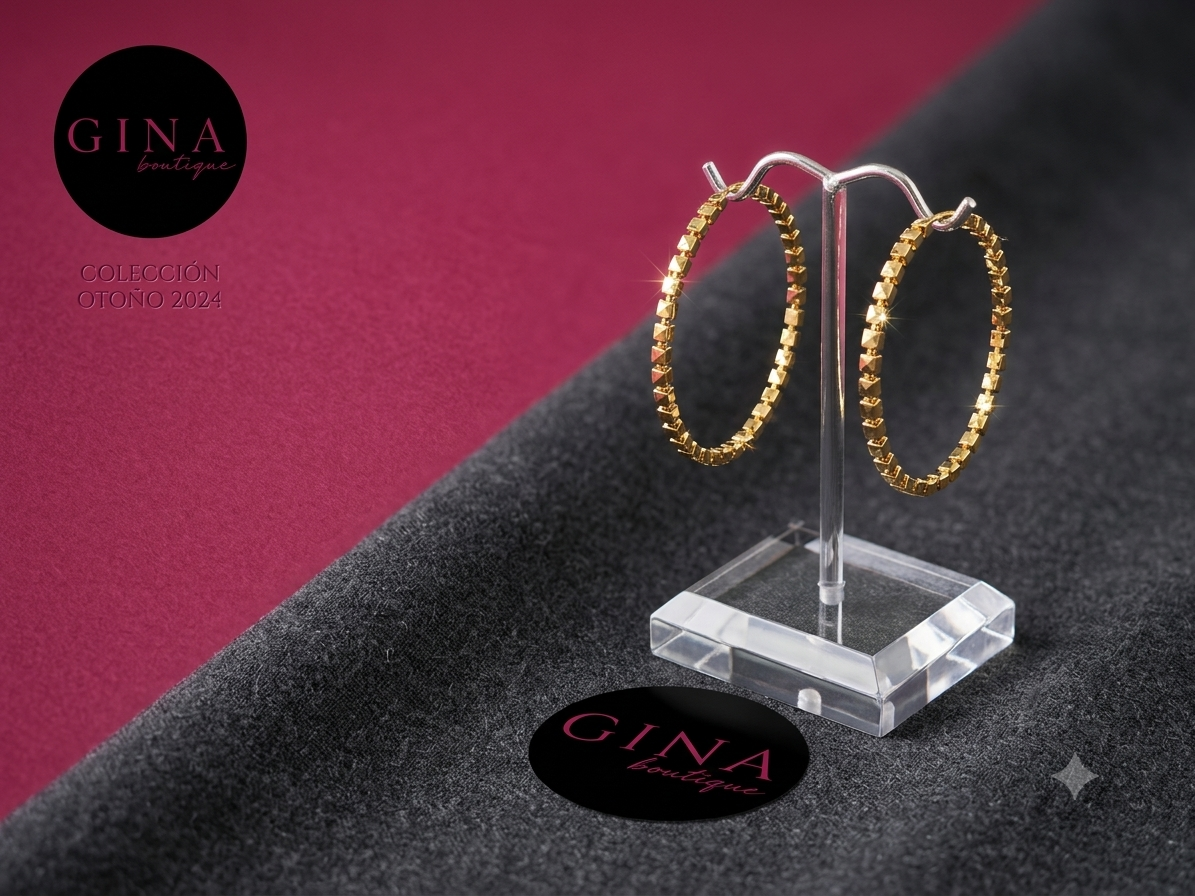 Geometric studded hoop earrings