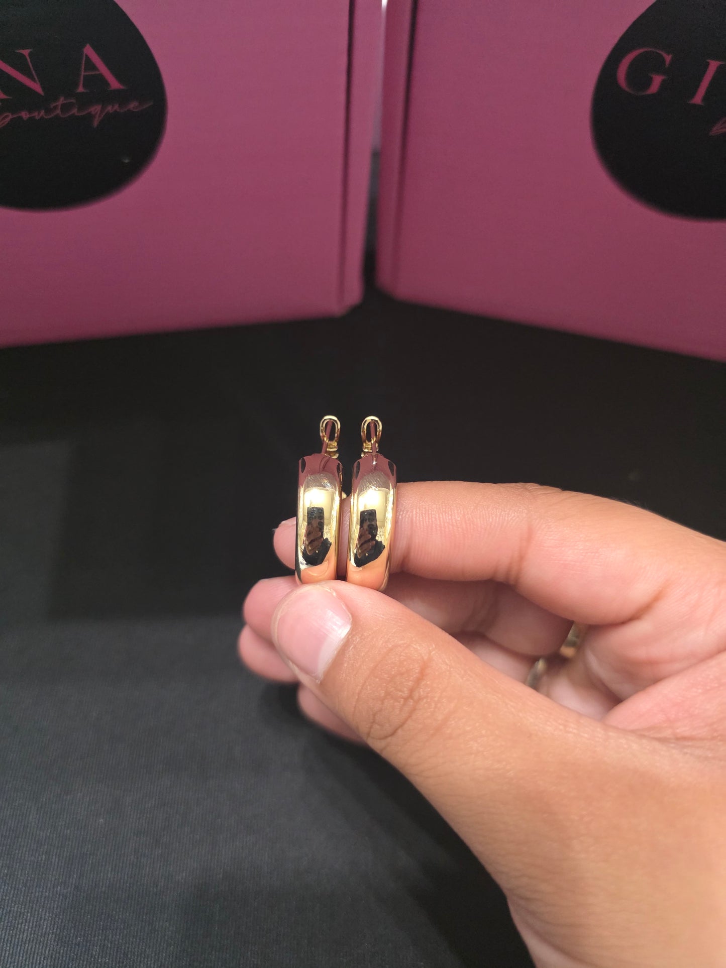 Geometric hoop earrings