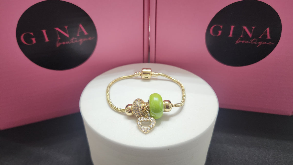 Pandora Green Heart Bracelet