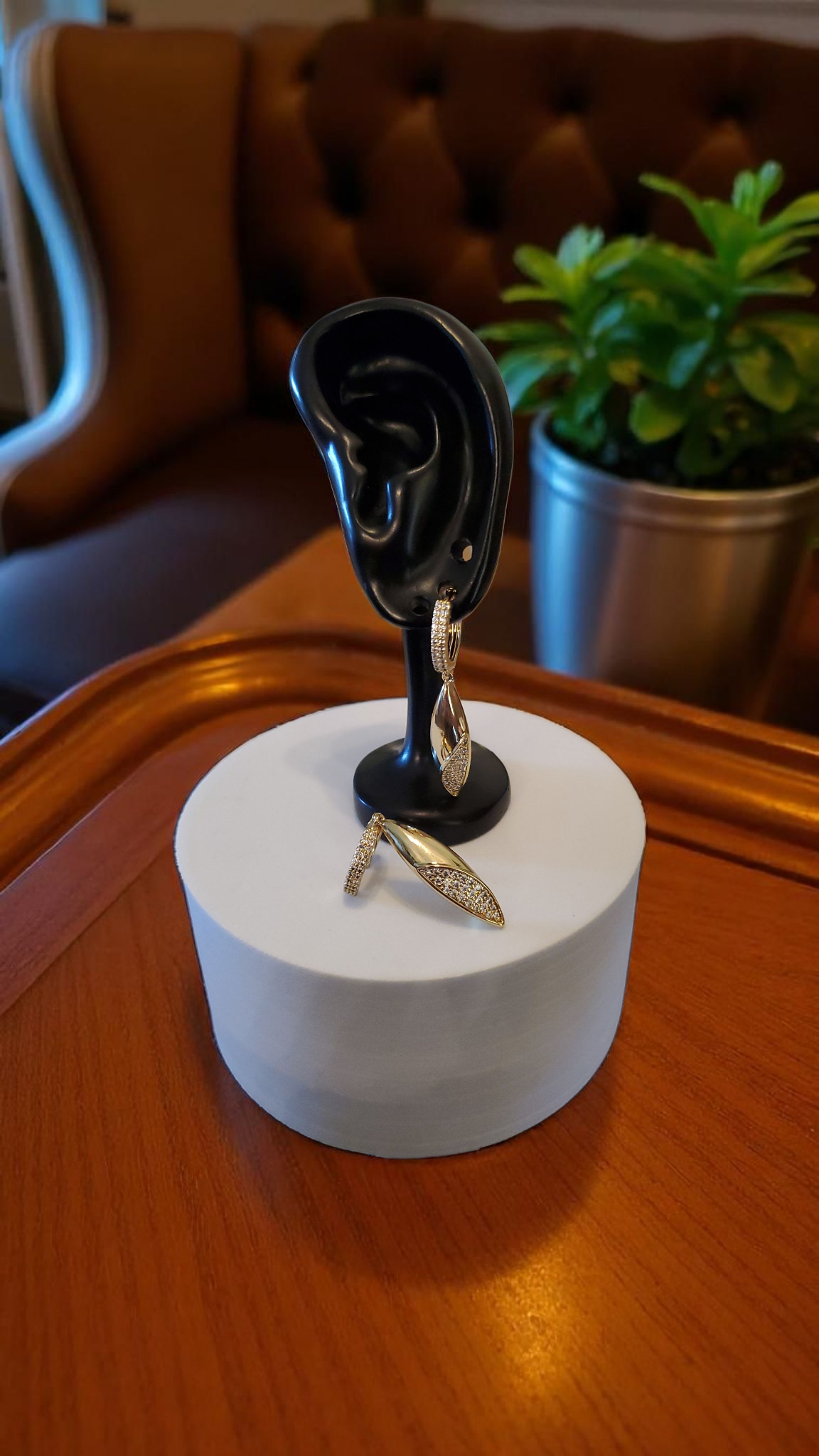 Gemmed Tear Earrings