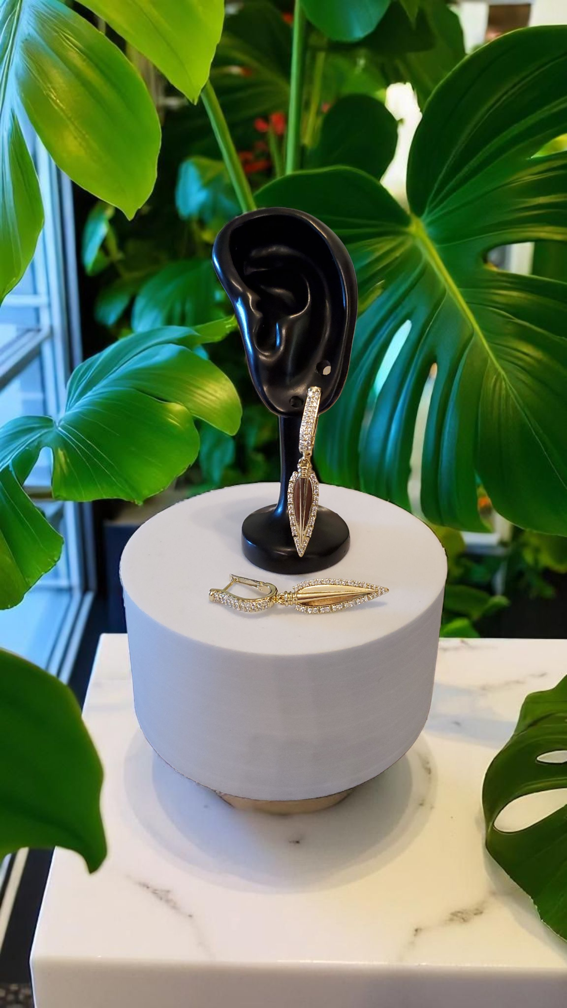 Golden Feather Earrings