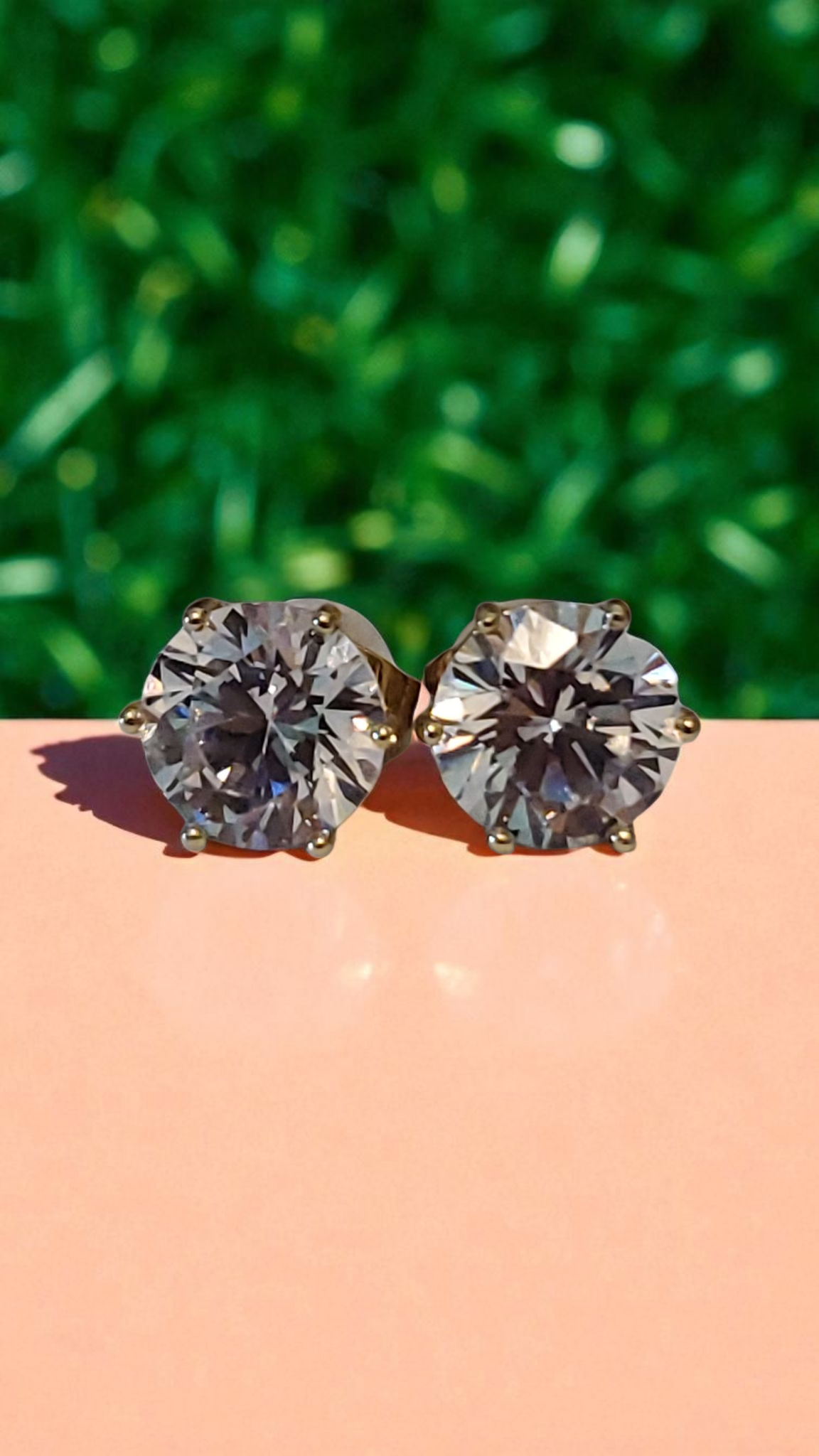 Hexagonal Zircon Earrings