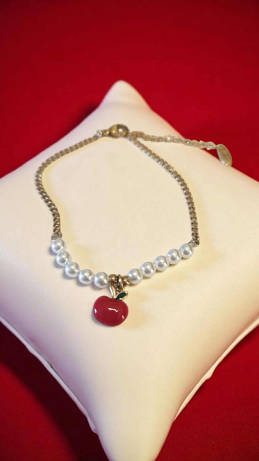 Apple and Pearl Bracelet