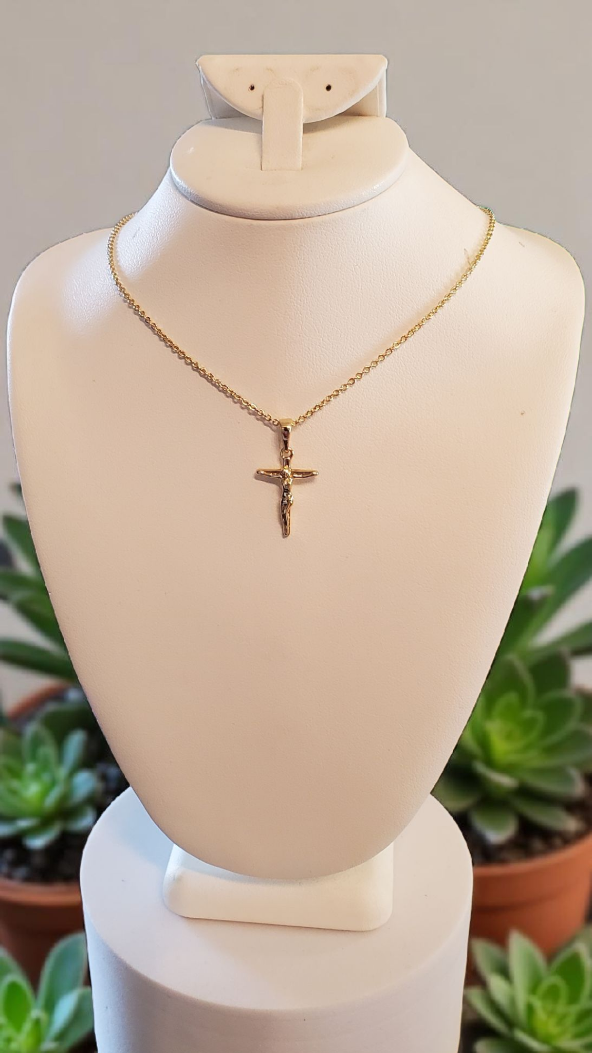 Solid Golden Cross and Necklace