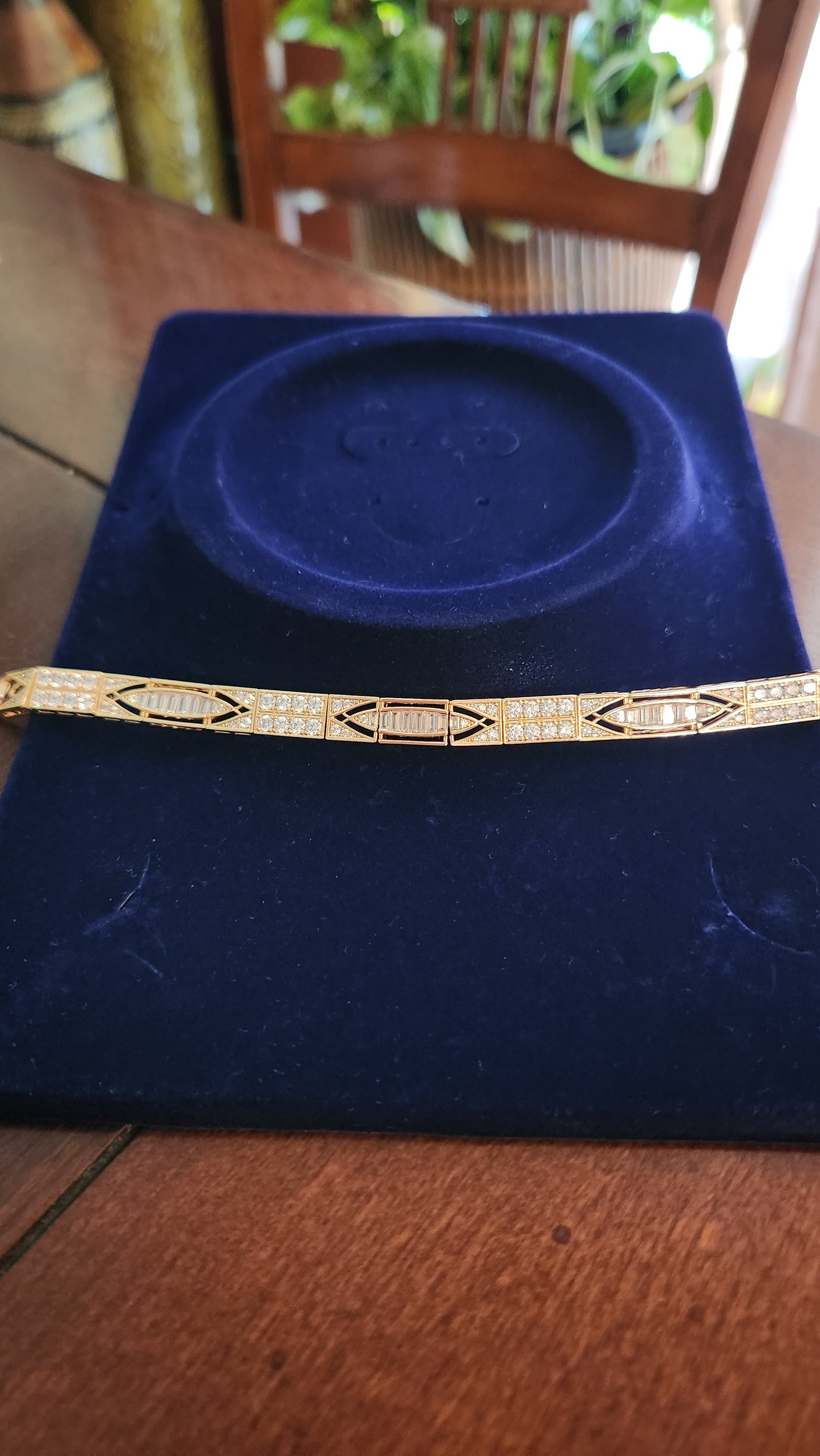Rose Gold Lined Stone Bracelet