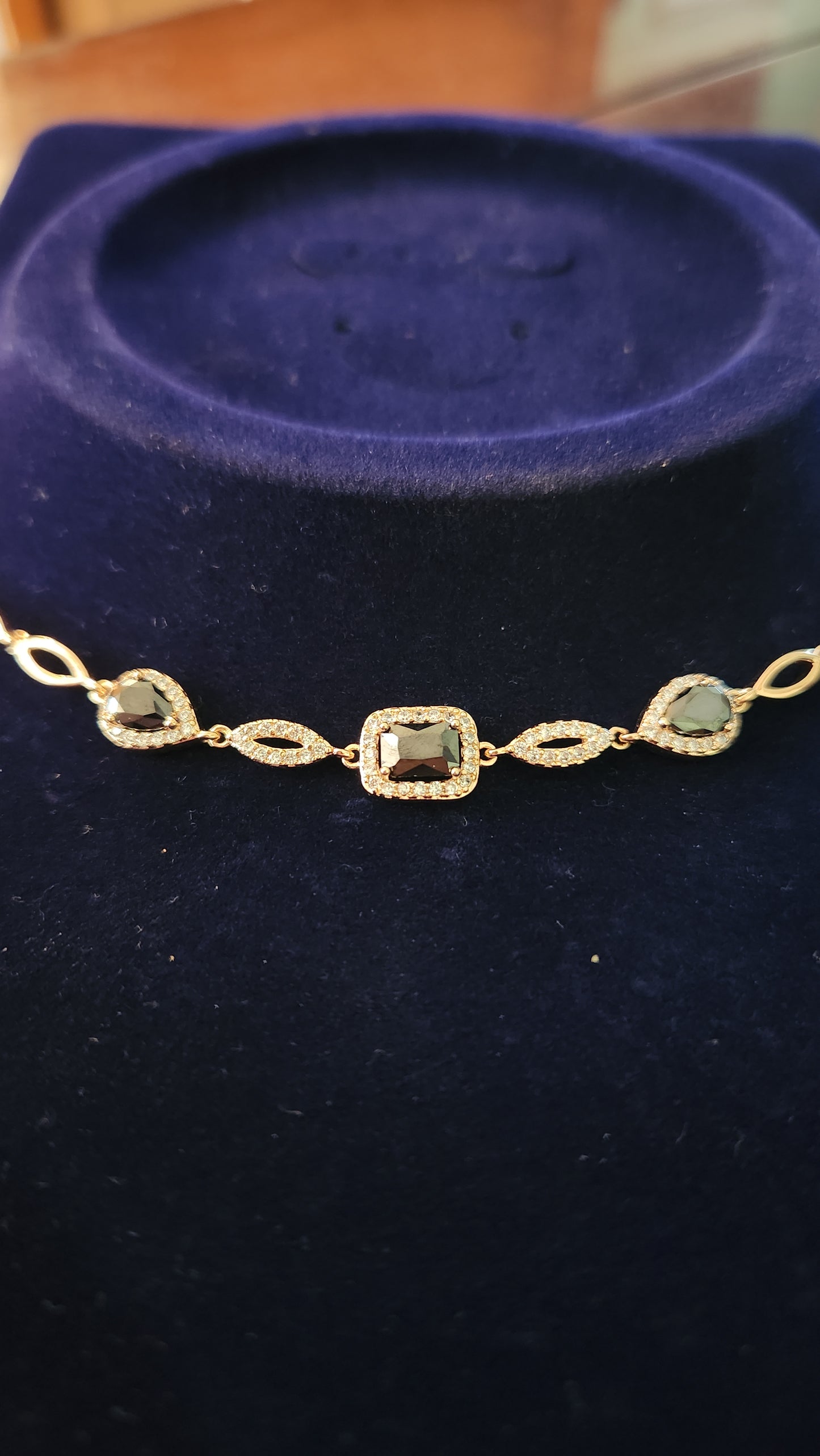 Rose Gold Colored Stones Bracelet