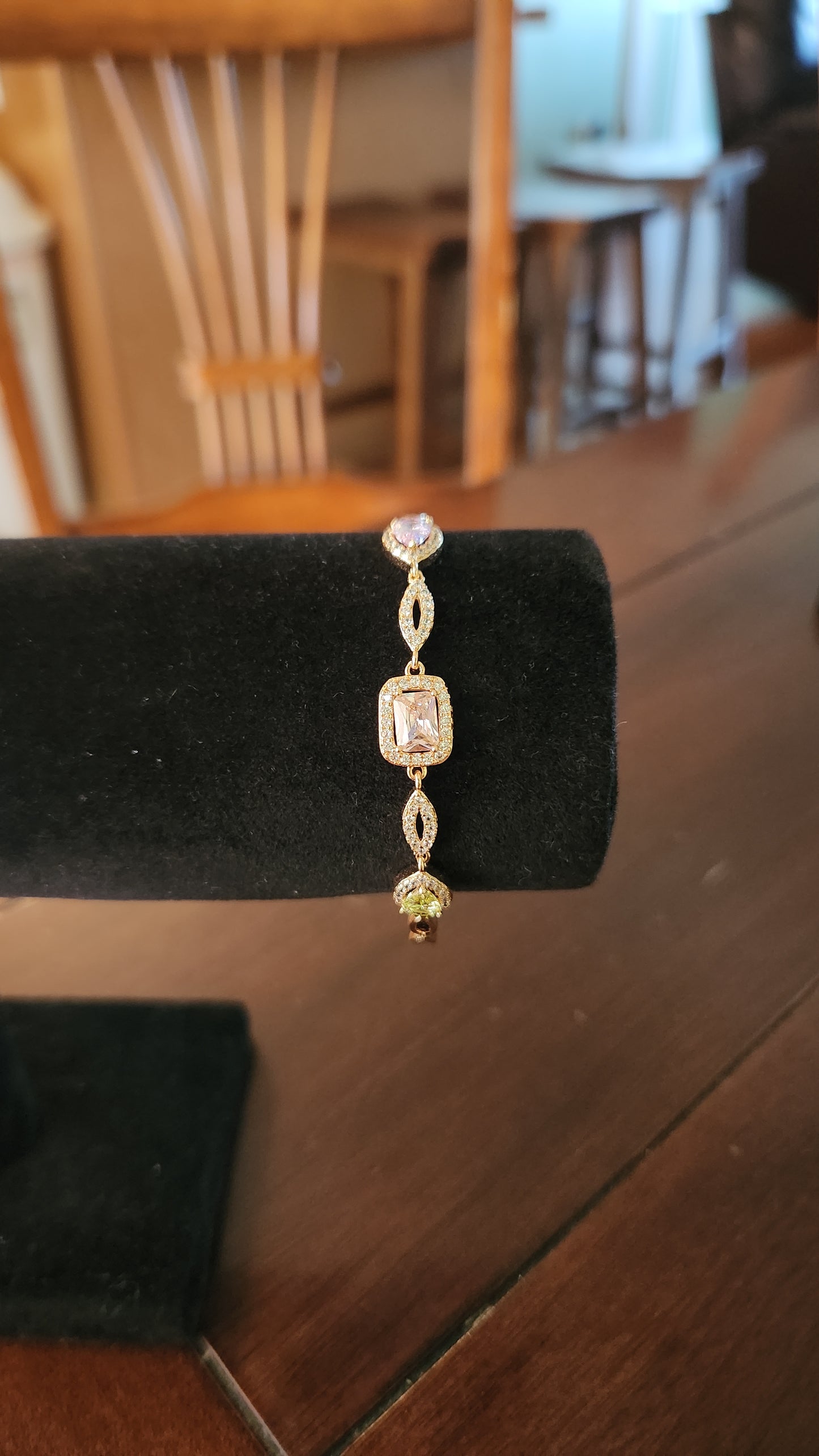 Rose Gold Colored Stones Bracelet