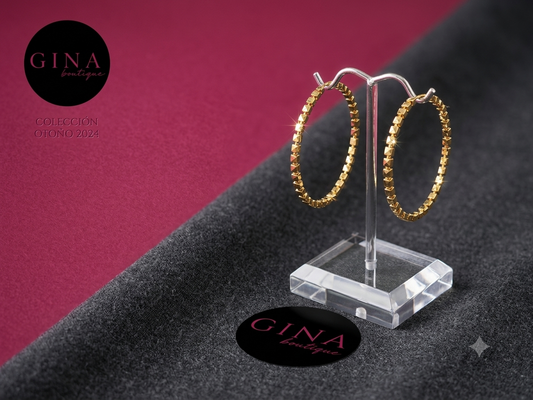 Geometric studded hoop earrings