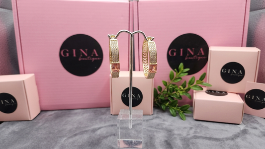 Golden amber geometric hoop earrings