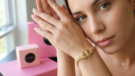 Gold Virgen de guadalupe & butterfly filigree bracelet
