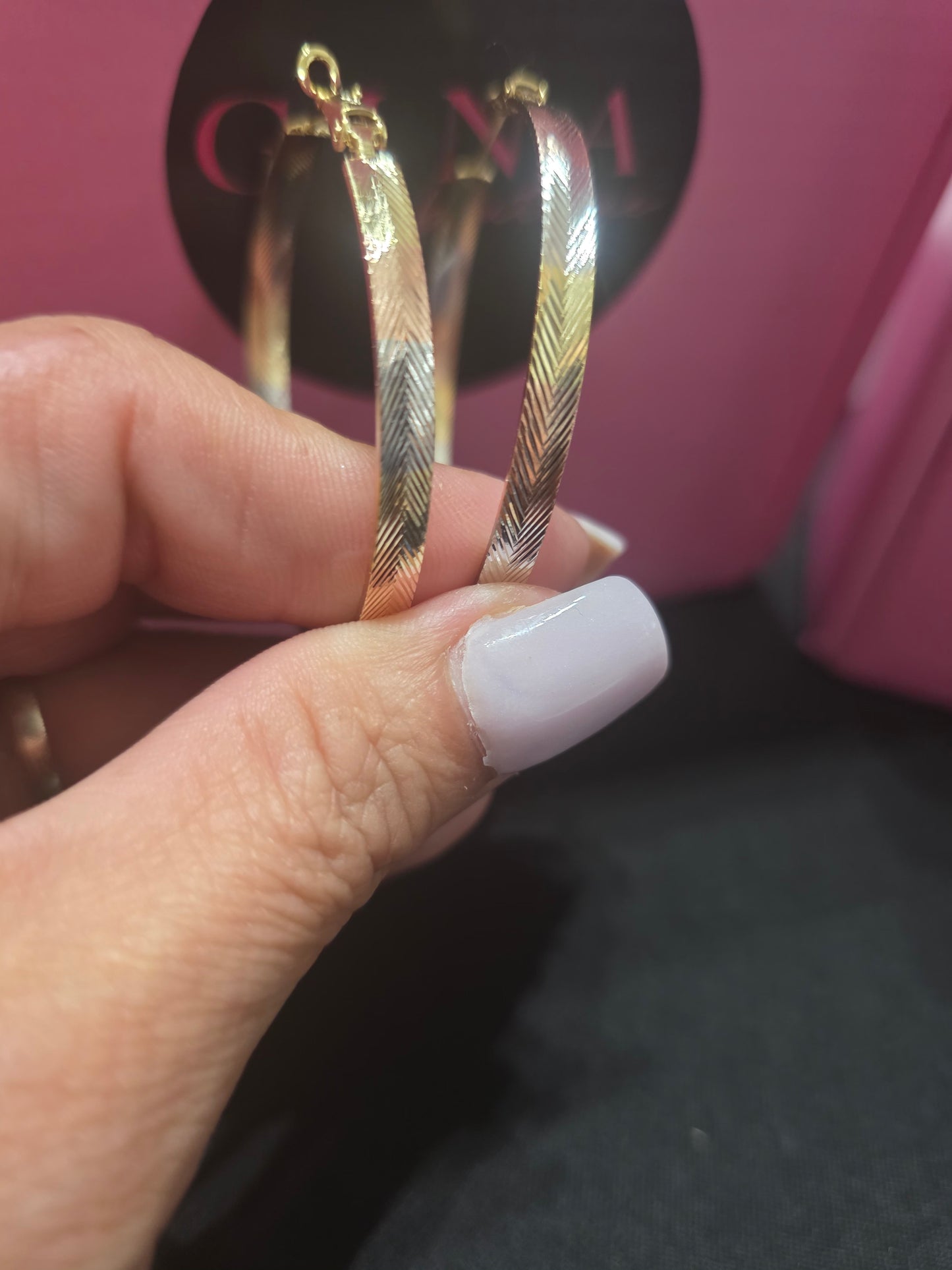 Three colors- Hoop earrings