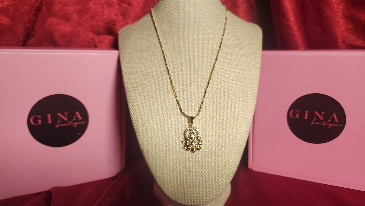 Radiant guadalupe halo necklace