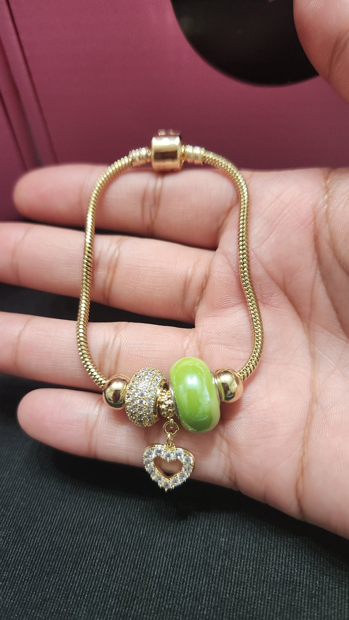 Pandora Green Heart Bracelet
