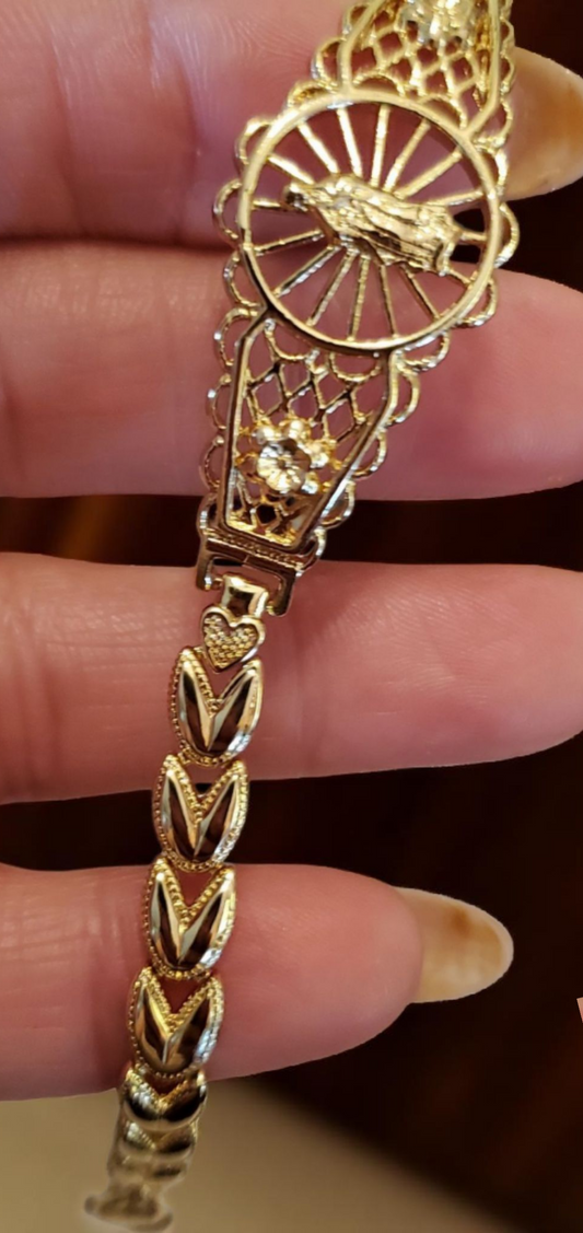 Flower Style Virgen de Guadalupe Bracelet