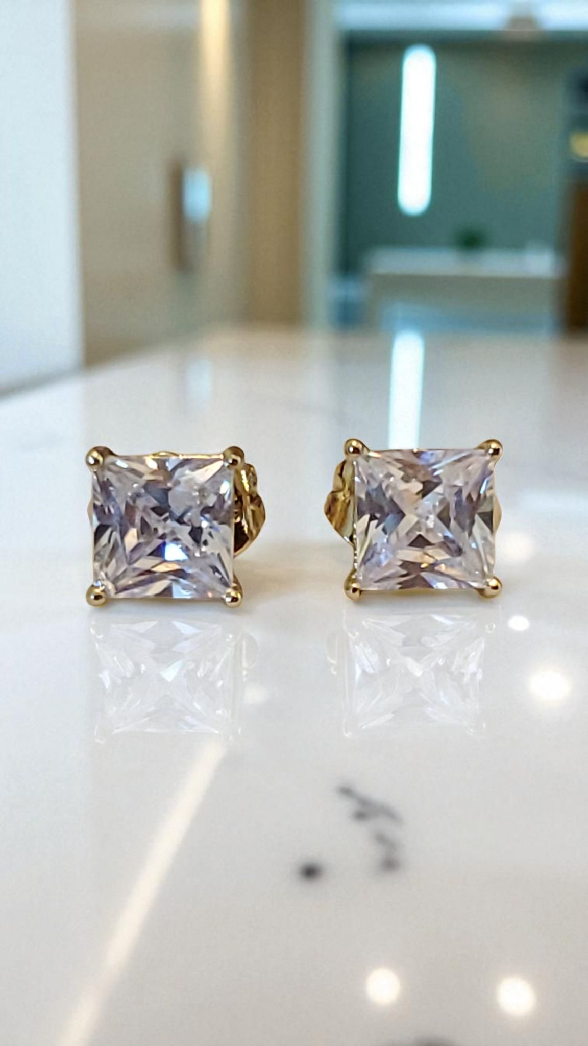 Mini Square Zircon Earrings