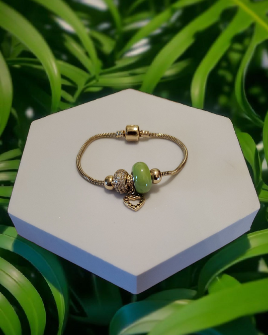 Pandora Green Heart Bracelet