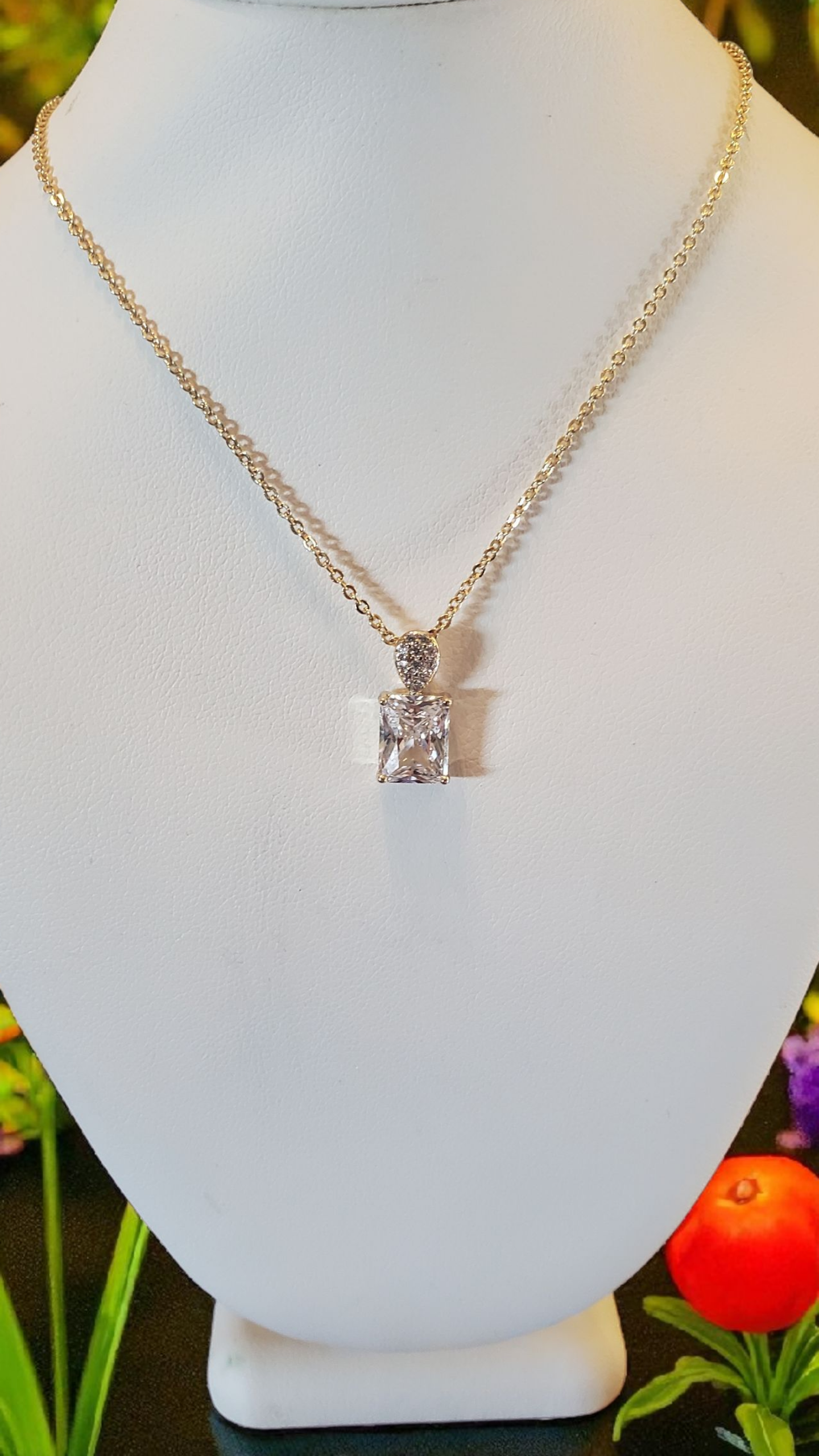 Colgante con Diamante estilo Princesa